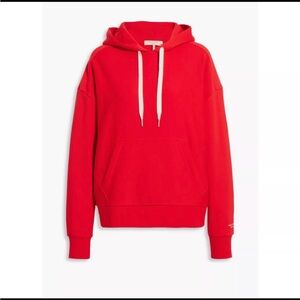 NWT RAG & BONE French Cotton-terry Drawstring Hoodie In Red Size XS
